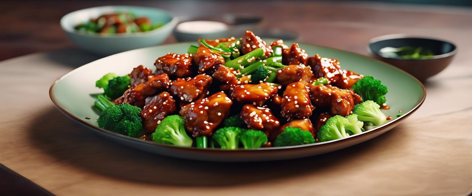 General Tso's Chicken with vegetables