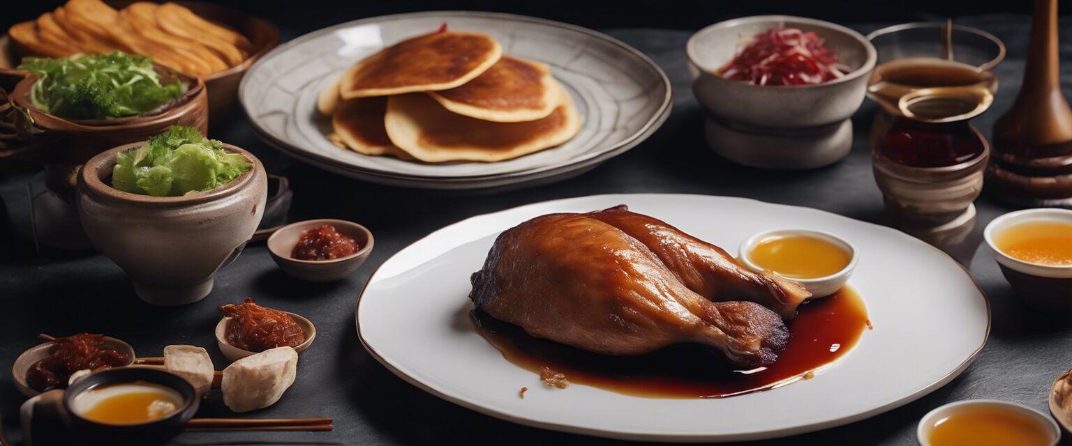 Plated Peking Duck with traditional accompaniments